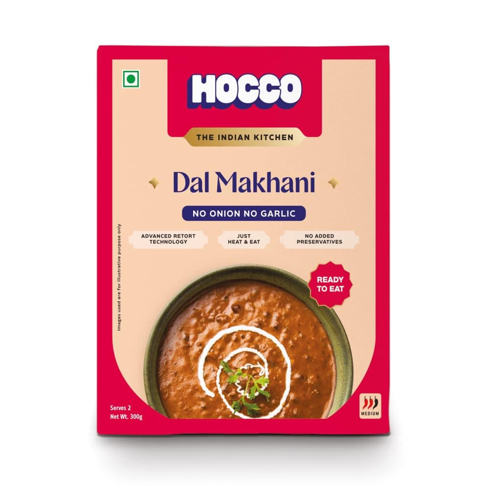 HOCCO Ready to Eat Jain Dal Makhani | Just Heat & Eat | Jain Instant Food | Ready to Cook | Just Add Hot Water & Meal Ready in 5 Mins | Microwaveable | Serves 2-300g Each (Pack of 3) — image 4