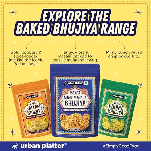 Urban Platter Baked Bhujia/Bhujiya Mast Masala, 200g (Baked Not Fried, Better-For-You Indian Snack, 4.3g Protein & 2.1g Fibre) — image 7