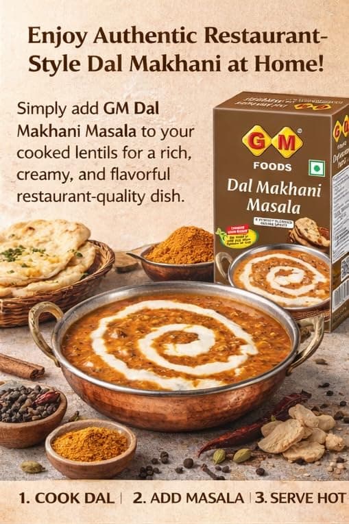 GM Foods Dal Makhani Masala 100g (Pack of 2) | Authentic Indian Style Spice Mix | Rich & Creamy Flavour | No Onion & Garlic | Easy to Cook | Ready to Use Masala for Restaurant-Style Dal at Home — image 4
