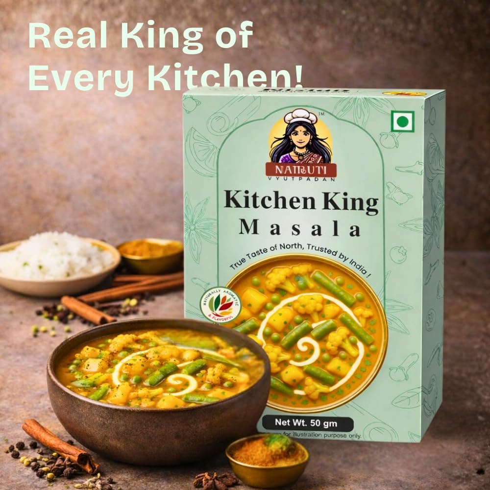 Nairuti Vyutpadan Kitchen King Masala (Jain-Friendly) 50g | No Onion No Garlic | Saatvik/No Preservatives | Multi-Use Vegetable & Curry Masala for Paneer, Sabzi & Gravies — image 4