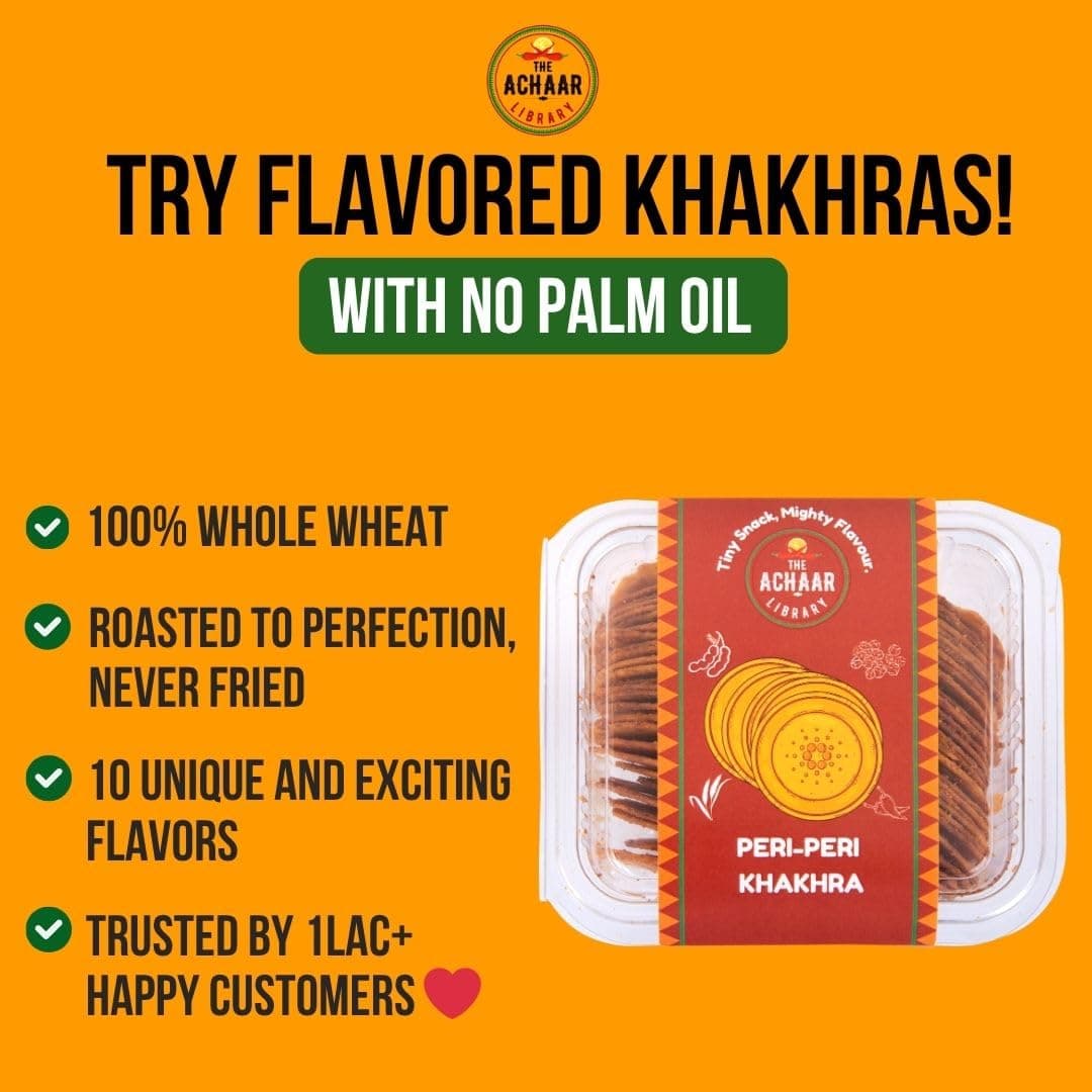 Peri Peri Mini Khakhra by The Achaar Library | Whole Wheat Crisps | Bite-Sized | Pack of 2 (180g*2) — image 4