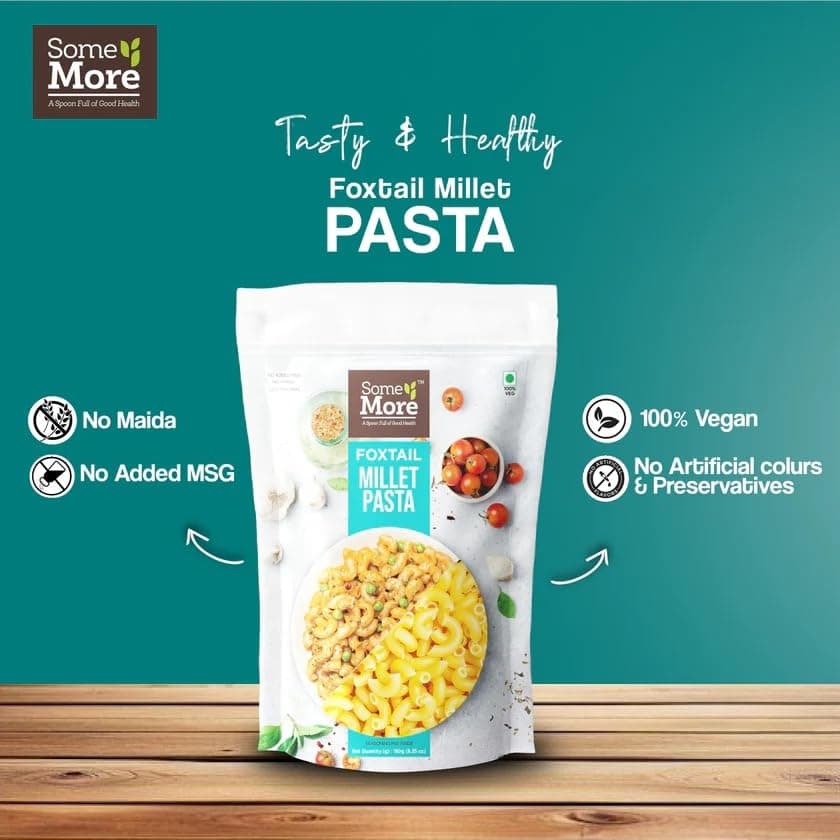 SOME MORE Foxtail Millet Pasta 180g | Healthy Grain Instant Cooking Pasta | Quick Meal Option | Traditional Millet Food | Easy Cook Serve Pack | Kitchen Style Snack Box — image 2
