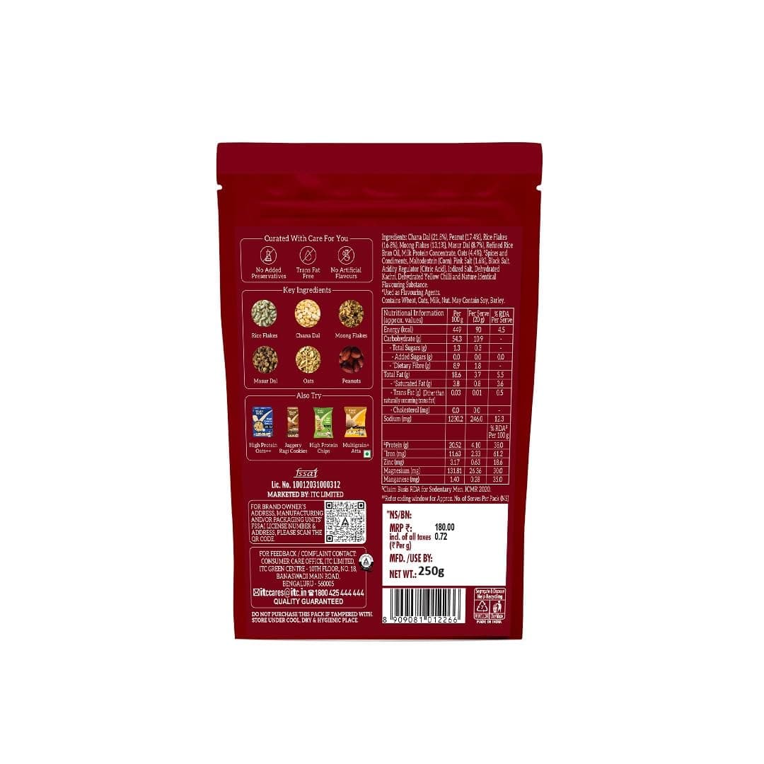 Right Shift High Protein Roasted Mix, Navrattan, No Palm Oil, 20g Protein, Not Fried, 6g Fibre, 50% Less Sat Fat, No Added Flavours, Artificial Flavours or Trans Fat, 250g — image 11