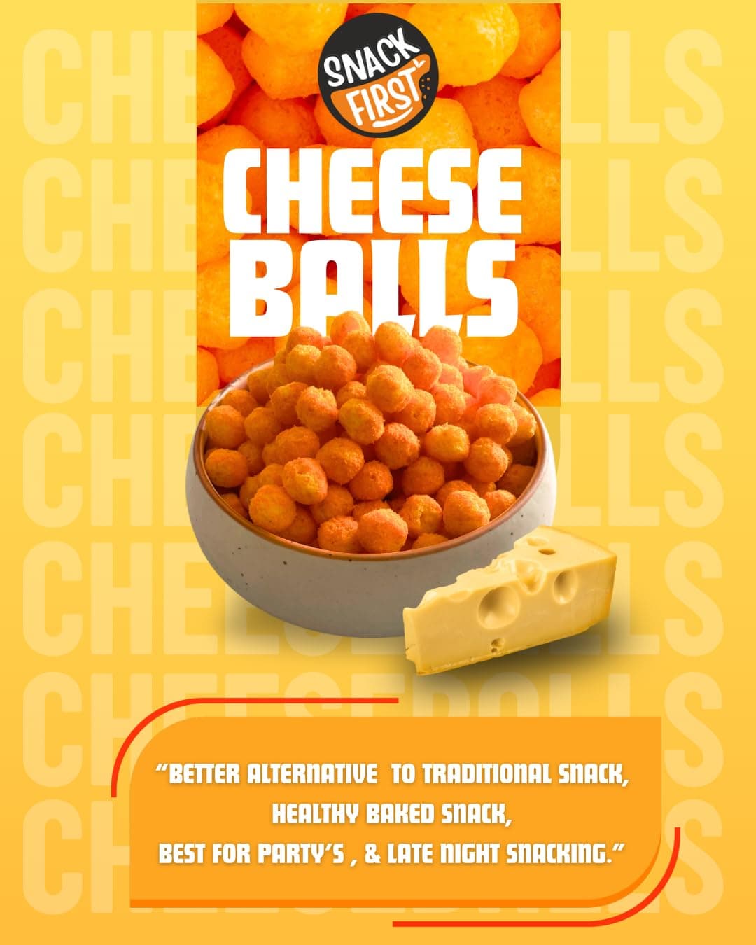 Snack First Cheese Balls, Corn balls, Combo of 2, No Onion No Garlic, Jain, Puffed Snack, Corn Puffs, Healthy Snack, Namkeen, Each 80g — image 5