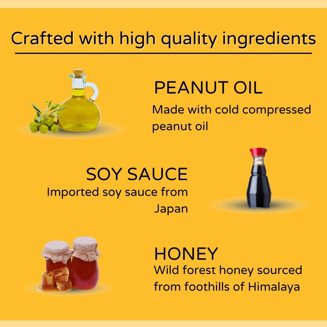 The Gourmet Jar Asian Vinaigrette 250g| 100% Natural, No Preservatives, No Artificial Colors, No Artificial Flavouring agent | No Trans-Fat| Gluten- Free| No Emulsifiers| Healthy Salad Dressing| Diet Friendly| Made with Cold Compressed Peanut oil & Real Soy Sauce| Pack of 1 — image 3