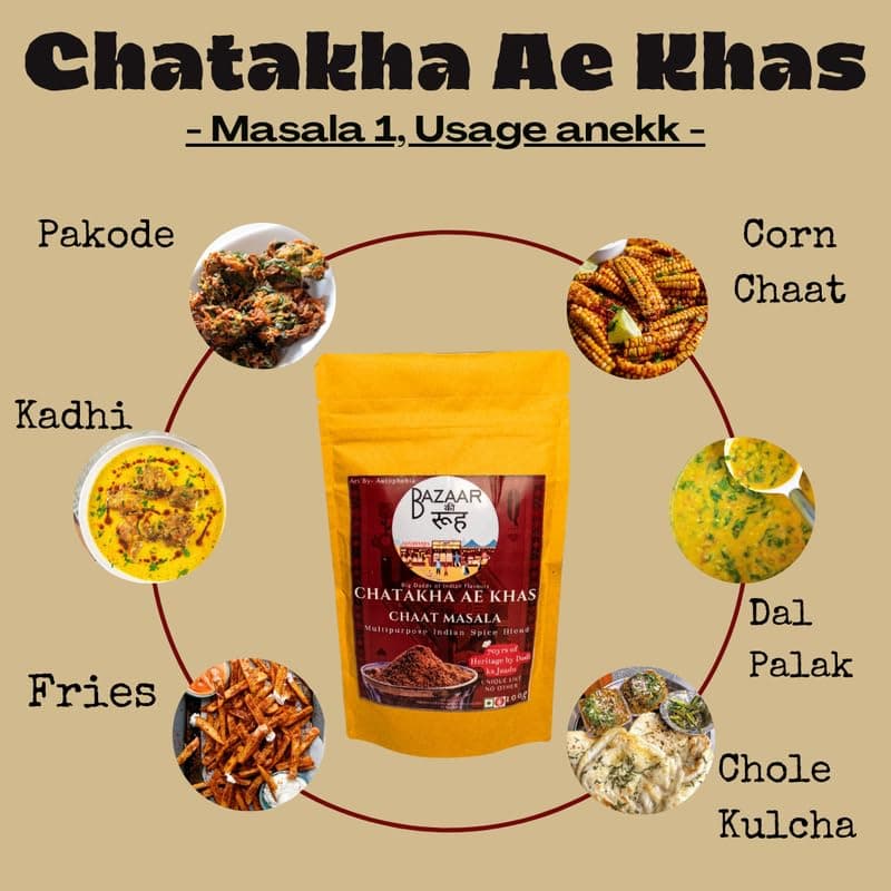 BKR Chatore Chaat Masala Fresh Multipurpose Purpose Masala for Fruits, Chaat, Potato, Paneer, Pakode 200g | Dry Powder Chutney for Drip, Dressings | No Additives, Color, Preservatives (Jain Friendly) — image 5