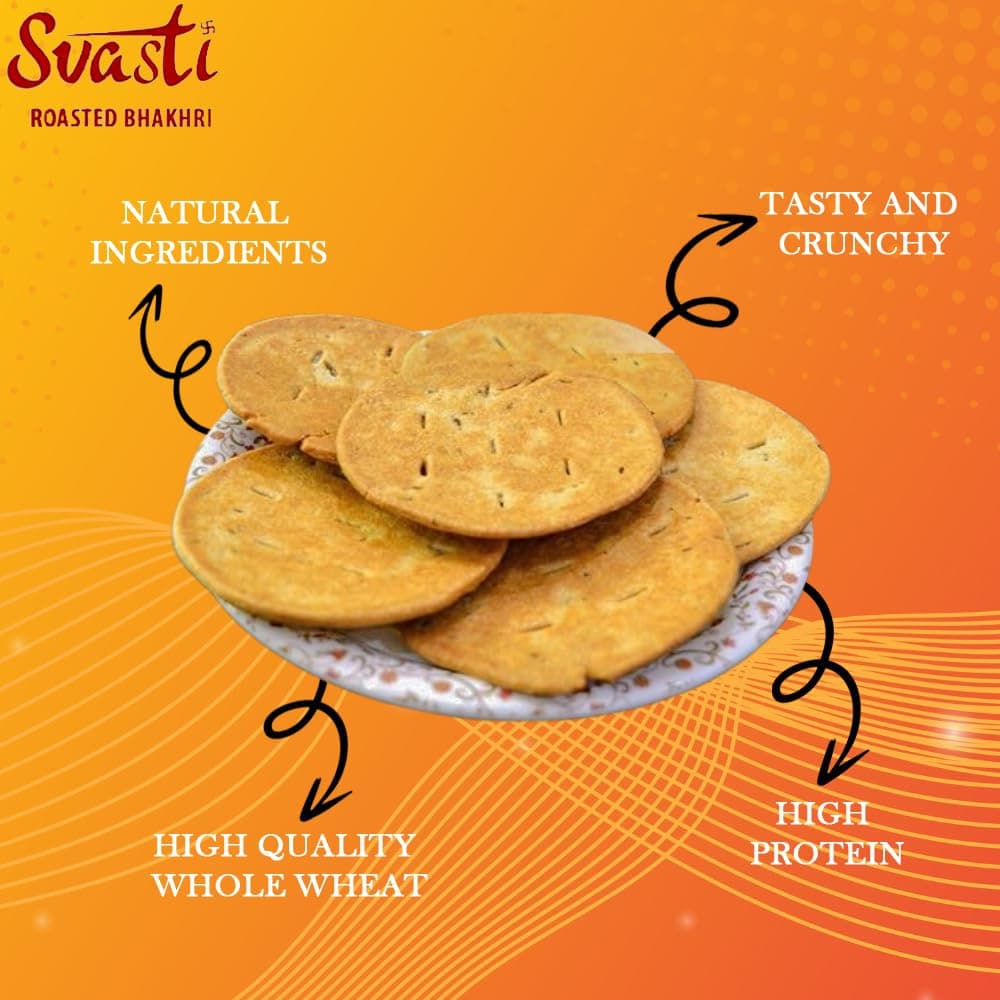 Svasti Dry Methi Bhakhri Snacks - 200 gms (Pack Of 4)| Roasted Healthy Gujarati Snacks | No Maida | No Artificial Colours | No Onion & No Garlic | Vacuum Packed | Gluten Free — image 3