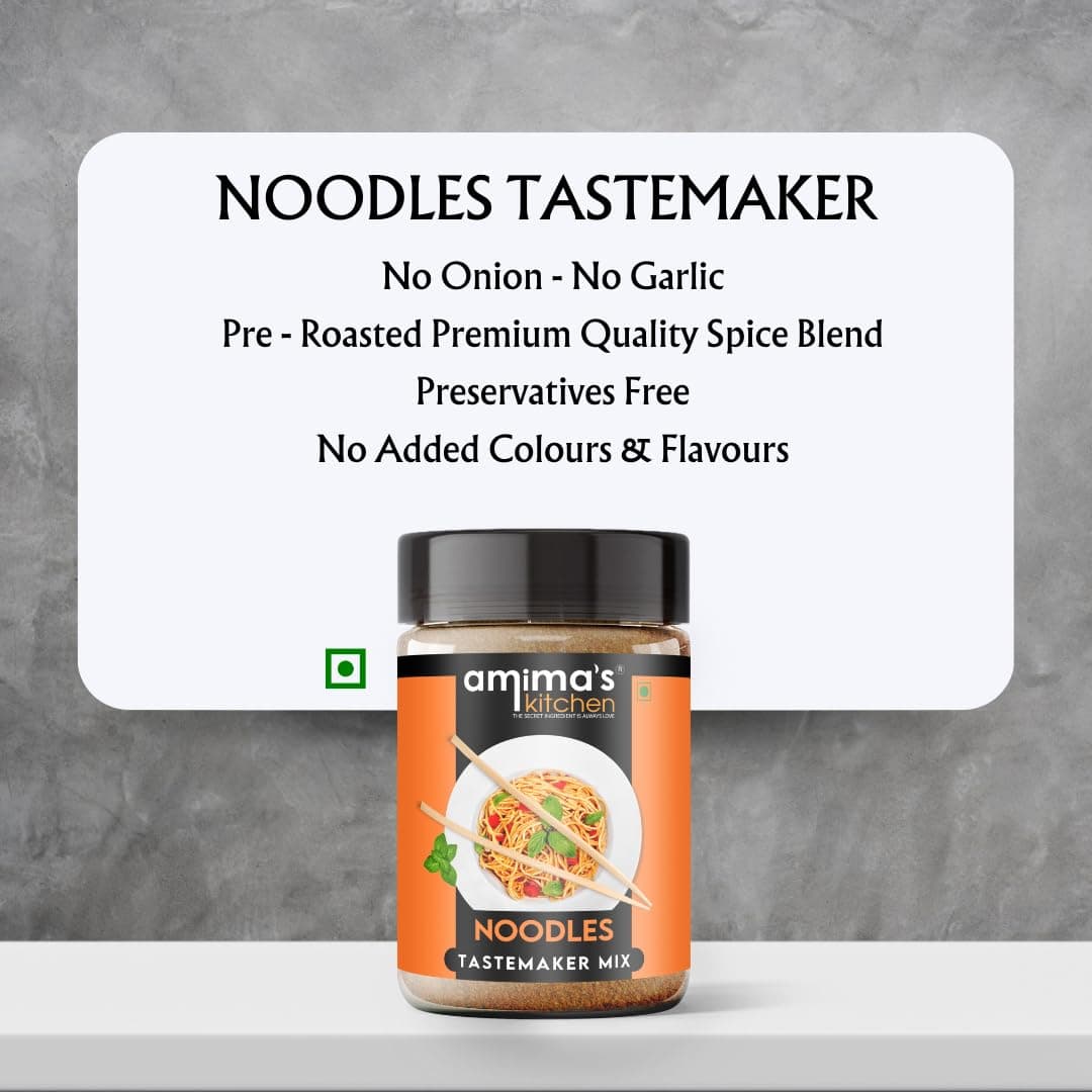 Amima's Kitchen Combo Of Classic Pasta Spice Mix & Noodles Tastemaker Jain Spice Mix (No Onion No Garlic) – 100 Grams (Pack of 2) | Blended Spice Mix | Pure & Hygiene | For Healthy Cooking | No Synthetic Flavour & Color — image 9