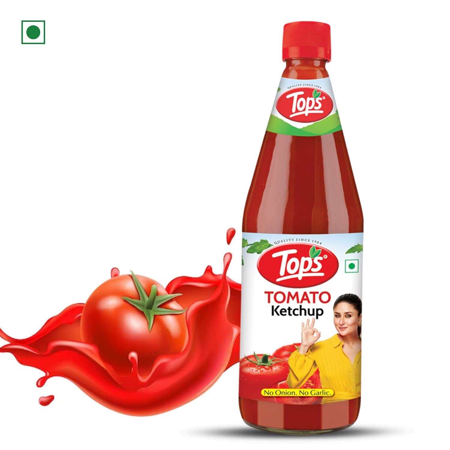 TOPS Tomato Ketchup No Onion No Garlic - 1 Kg Glass Bottle | Made with the goodness of juicy hand-picked Tomatoes | No Added Colour & Flavour — image 5