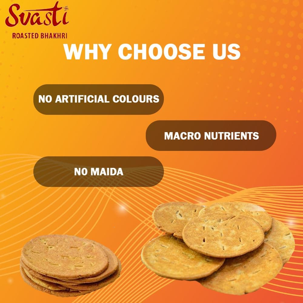 Svasti Dry Methi Bhakhri Snacks - 200 gms (Pack Of 4)| Roasted Healthy Gujarati Snacks | No Maida | No Artificial Colours | No Onion & No Garlic | Vacuum Packed | Gluten Free — image 4