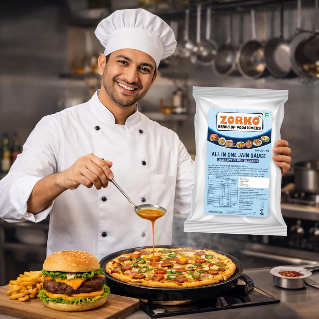 ZORKO Jain Pizza Pasta Sauce (All in One Jain Sauce 3 kg) | No Onion No Garlic Veg | Fast Food and Pizza, Pasta, Sandwich, Wraps & Burgers | Ready to Use — image 5