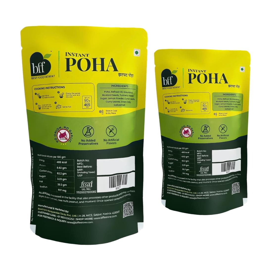 Instant Poha - Pack of 2 (90g Each) | Indian Breakfast Mix | Just Add Hot Water | No Added Preservatives | No Onion, No Garlic | Simple & Easy Meal Solution — image 3