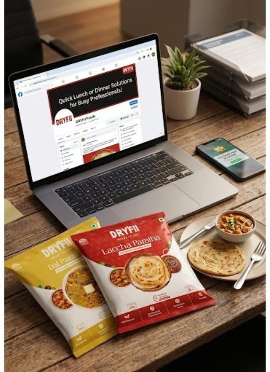 Dryfii Ready-to-Eat Dal Paratha (5 Pcs Parathas) with Jain Jeera Rice | No Onion No Garlic Veg Combo Meal | Pure Vegetarian — image 5