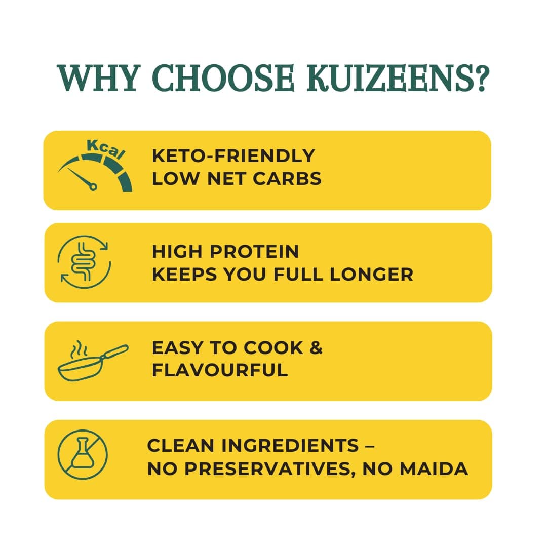 Millet Me by Kuizeens Keto Hamper - 450g | Keto Flour 250g/Noodles 110g/Rice 100g/4 Pcs Chocolate |Extremely Low Carb Atta|Zero Added Sugar Keto Sweets|Jain | No Onion & Garlic — image 5