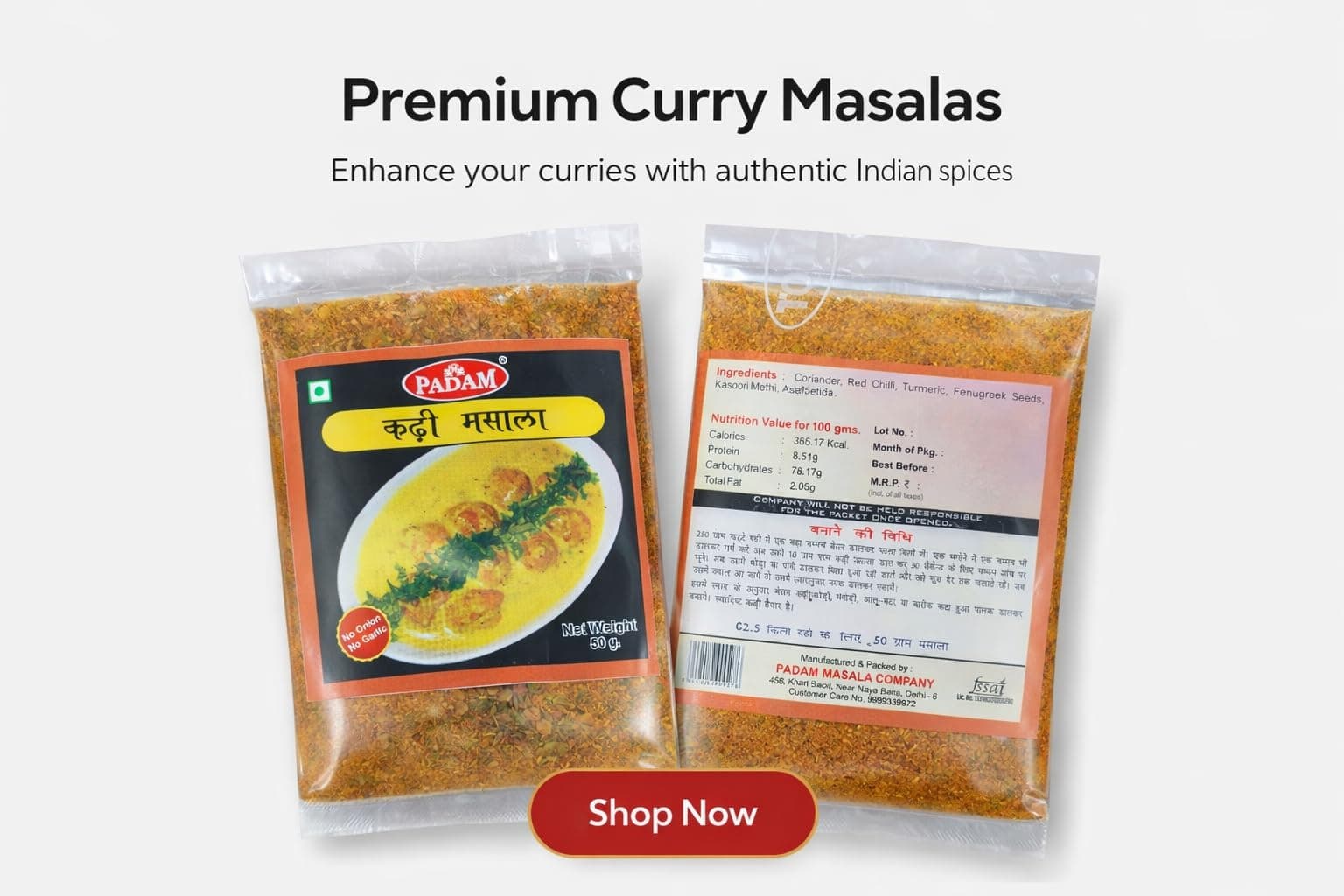 Padam Kadhi Masala, No Onion No Garlic, (Pack of 3x50g) — image 6