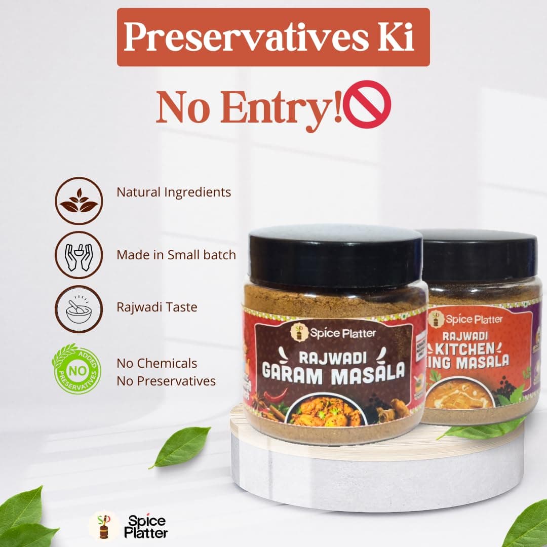 Spice Platter Rajwadi Garam Masala & Kitchen King Masala Combo | Authentic Rajasthani Spices | No Coriander, No Salt, No Onion, No Garlic | Pure Khade Masale | 100% Natural | 100g Each — image 6