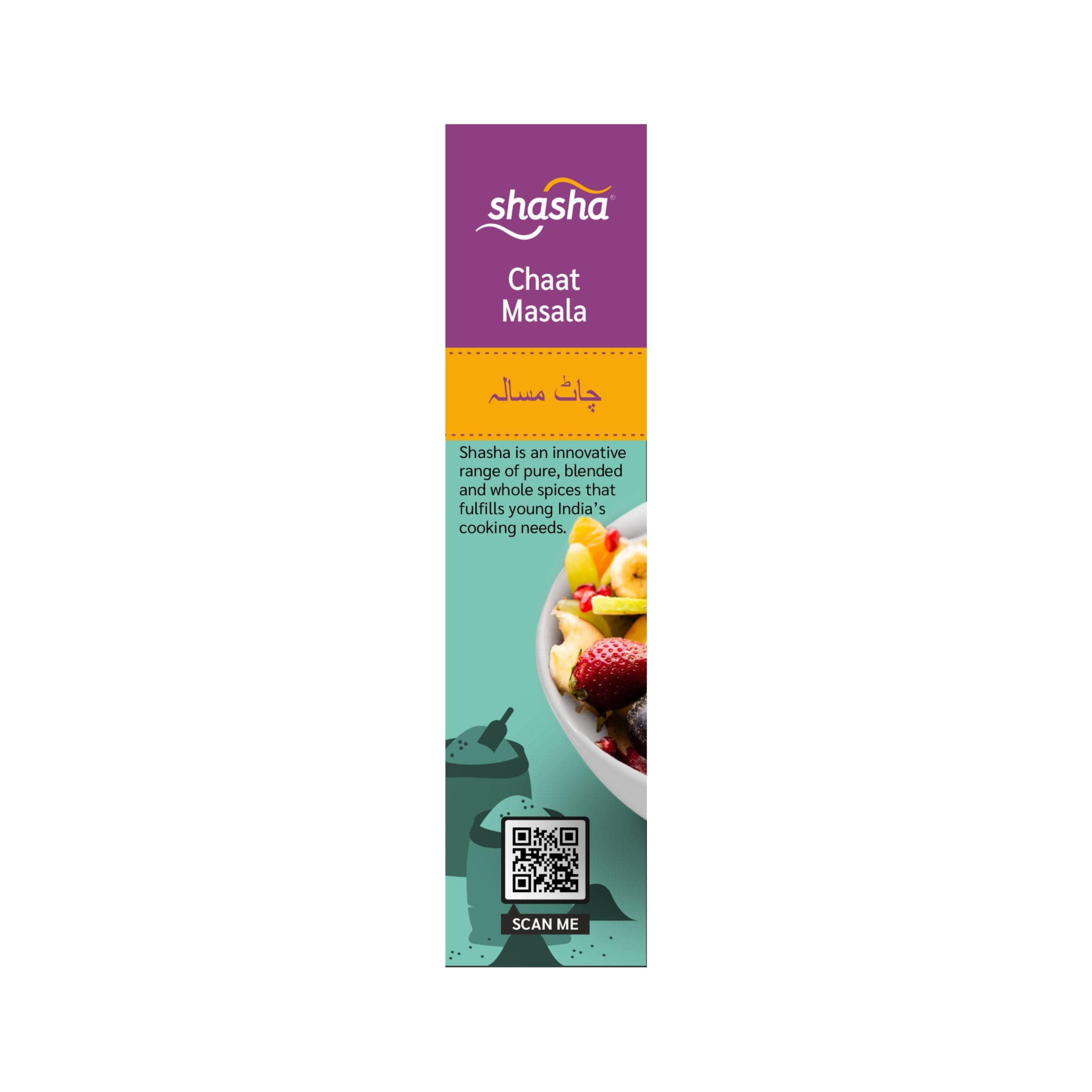 Shasha Chaat Masala 100g - Spice Mix for Tangy and Flavorful Chaat - No Onion or Garlic - From the House of Pansari — image 3
