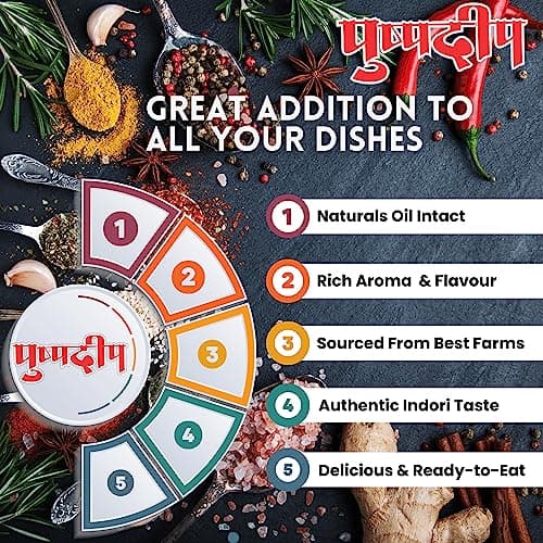Pushpdeep Paratha Chutney Home Made 500g, 100g per Pack of 5 | Combination Of Khatta, Meetha & Tikha/Spicy Aloo Paratha Chutney Perfect with Pakoda, Bhajiya | No Preservatives, Hand Made In India — image 8