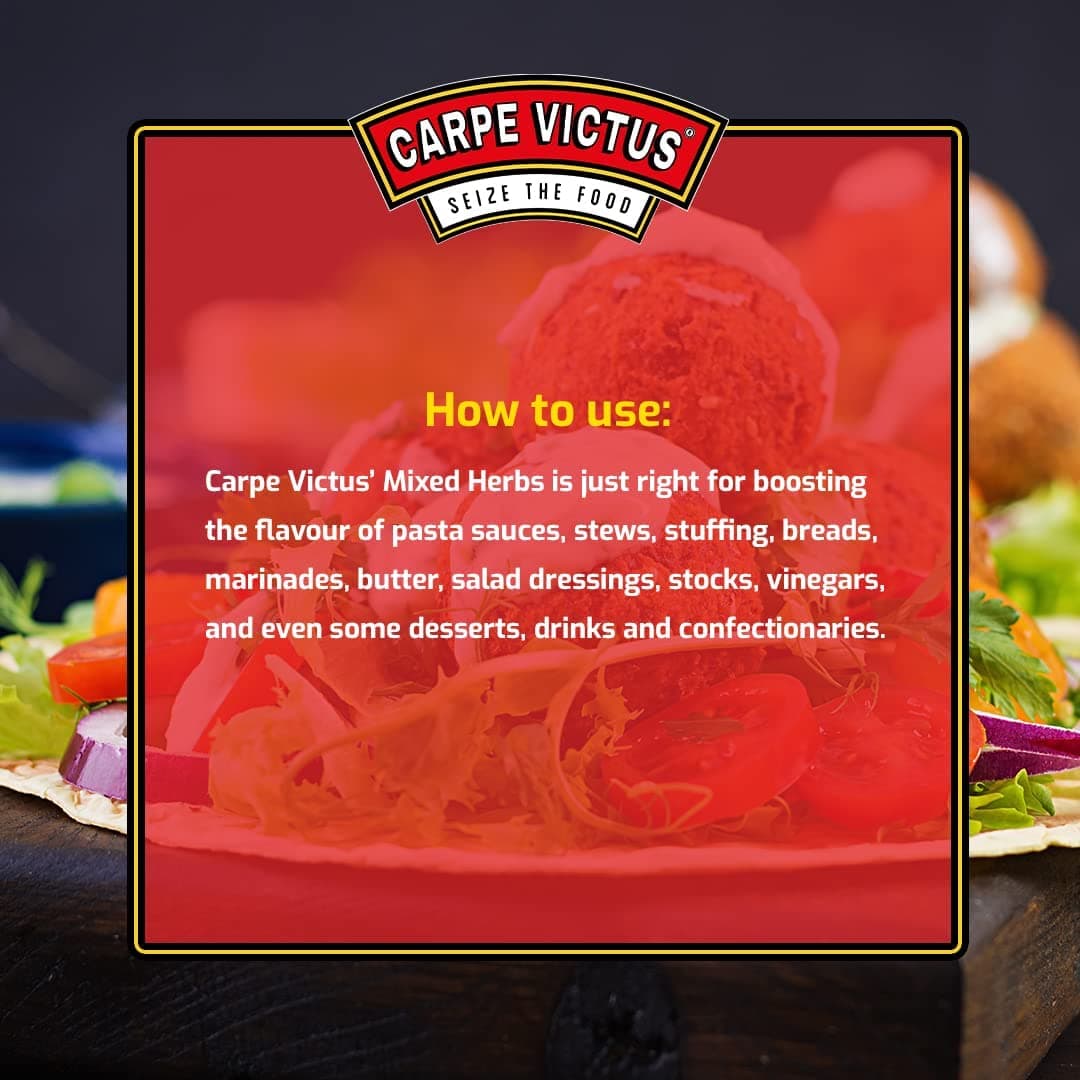 Carpe Victus Jain Mixed Herbs Seasoning | No Onion No Garlic | Italian Herbs for Pasta, Pizza & Cooking | 100g — image 3