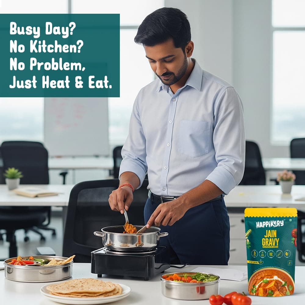 Happikery Gravy Mix -100g | No Preservatives | Upto 3-4 Servings | Quick & Easy Curry Mix | Ready To Eat in 3 Minutes | Jain Base Gravy | Pack of 2 — image 7