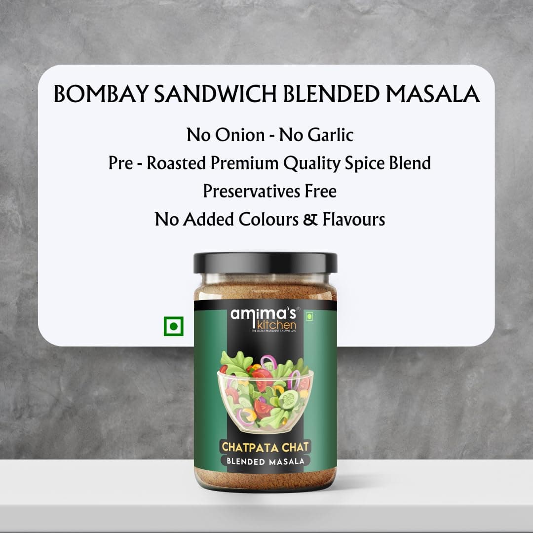 Amima's Kitchen Chatpata Chat Masala Sprinkler Jar | 125 Grams (Pack 1) | No Onion & No Garlic | No Artificial Flavour Added | Used in Saute Veggies, Fruit Salads, Snacks, Curries, Buttermilk, Sharbats, Fruit Juice — image 4