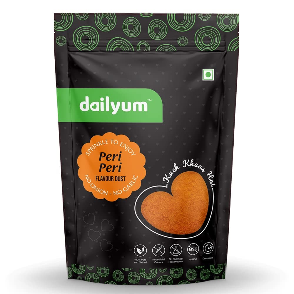 Dailyum Peri Peri Flavour Dust 70 Gram | No Onion No Garlic | Pack of 4 | 70 Gram Each | Peri Peri Seasoning — image 3