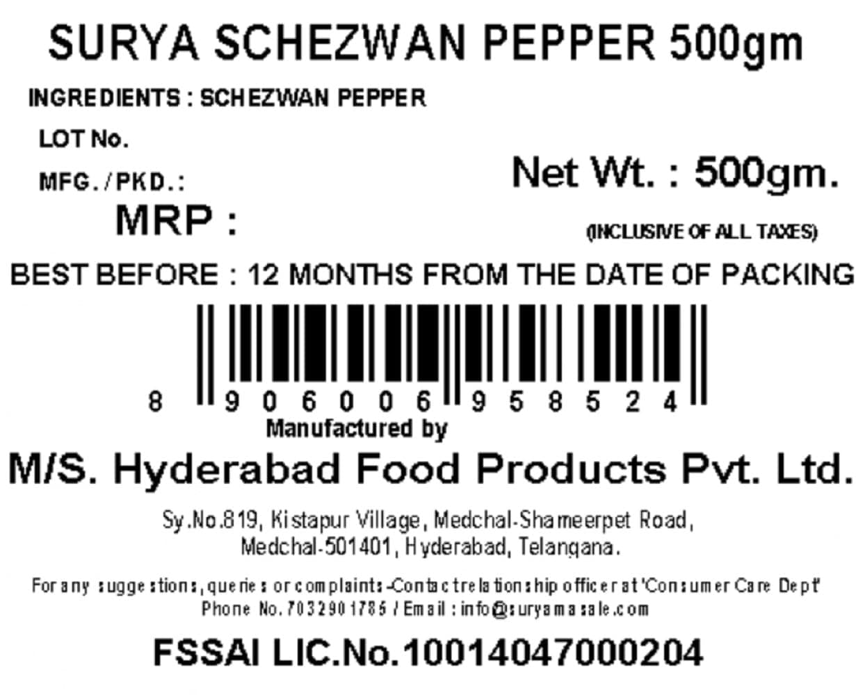 HF, Surya Sichuan Schezwan Pepper 500 Grams Sichwan Peppercorns Natural Pure Herb for Chinese and Indian Cooking — image 3