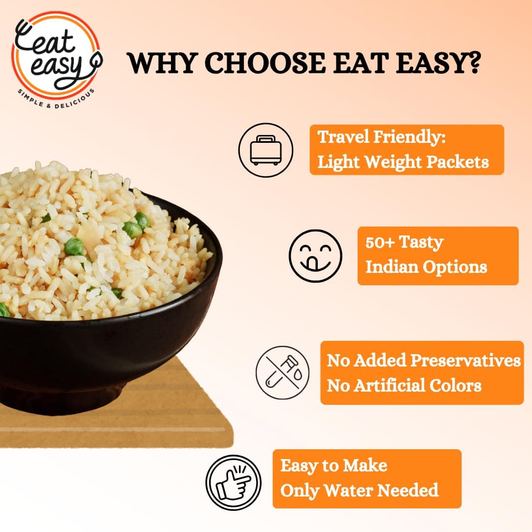 Eat Easy Jain Fried Rice – 95g | No Garlic No Onion Ready to Eat & Cook | Freeze Dehydrated Instant Rice | 100% Veg | No Preservatives | Just Add Water — image 4
