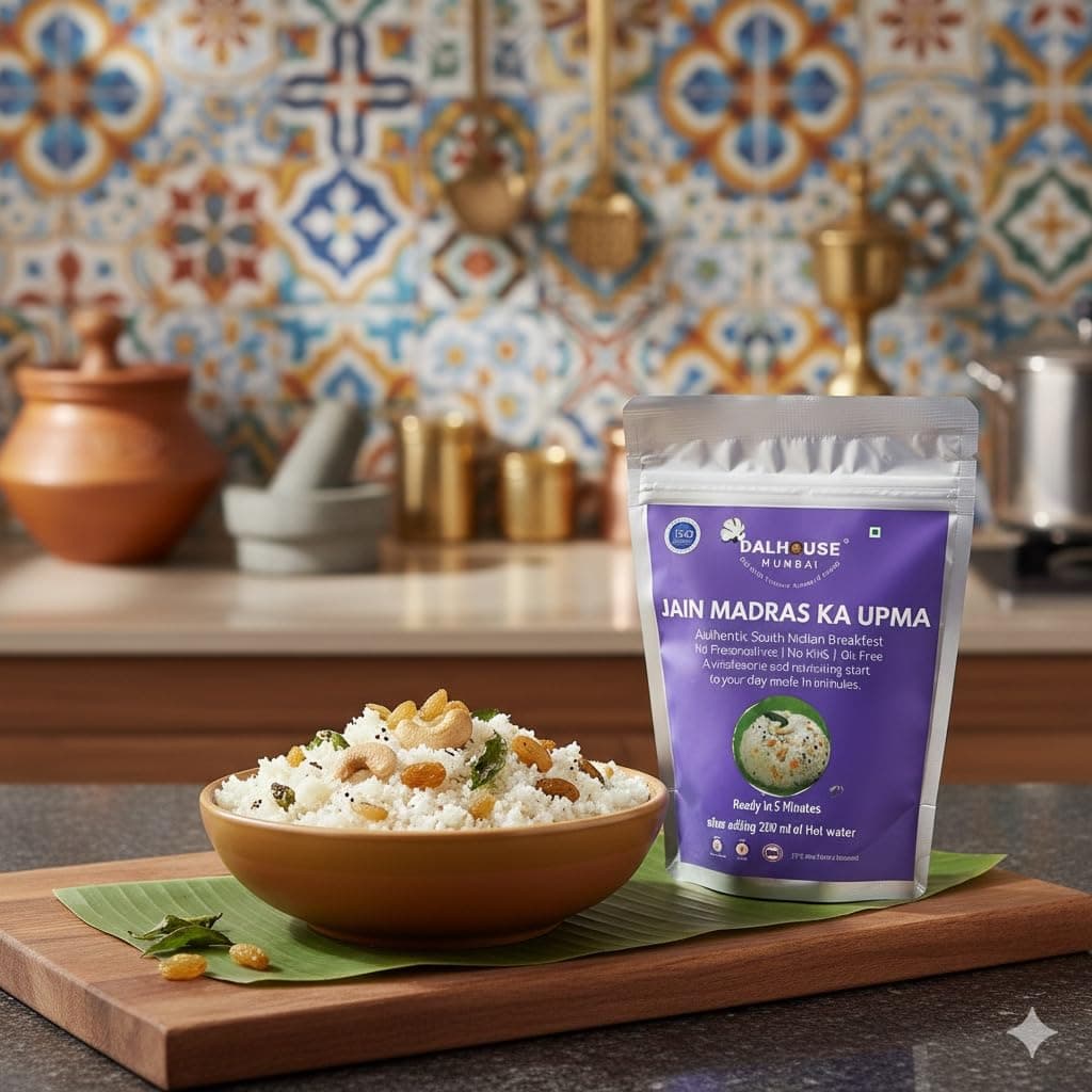 DALHOUSE Jain Madras ka Upma — Ready to Eat | Just Heat and Eat Indian Breakfast | No Onion & Garlic | No Preservatives | Pure Veg | Just Add Water & Cook — image 3