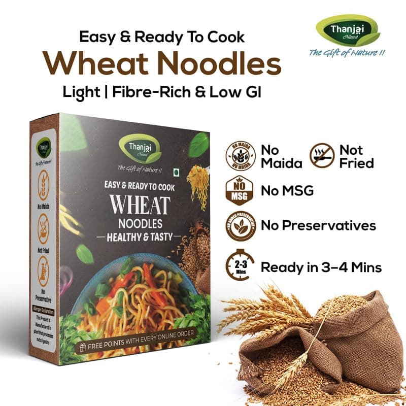 Thanjai Natural Wheat Noodles 180 Grams X 9 (1620 Grams) of Homemade Natural Noodles( No Preservatives, No Chemicals, No Artificial Extract) — image 2
