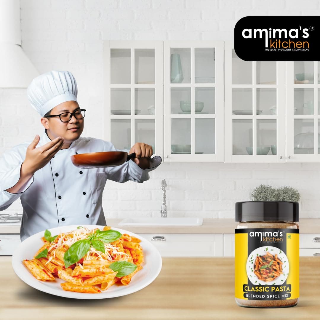 Amima's Kitchen Combo Of Classic Pasta Spice Mix & Noodles Tastemaker Jain Spice Mix (No Onion No Garlic) – 100 Grams (Pack of 2) | Blended Spice Mix | Pure & Hygiene | For Healthy Cooking | No Synthetic Flavour & Color — image 6