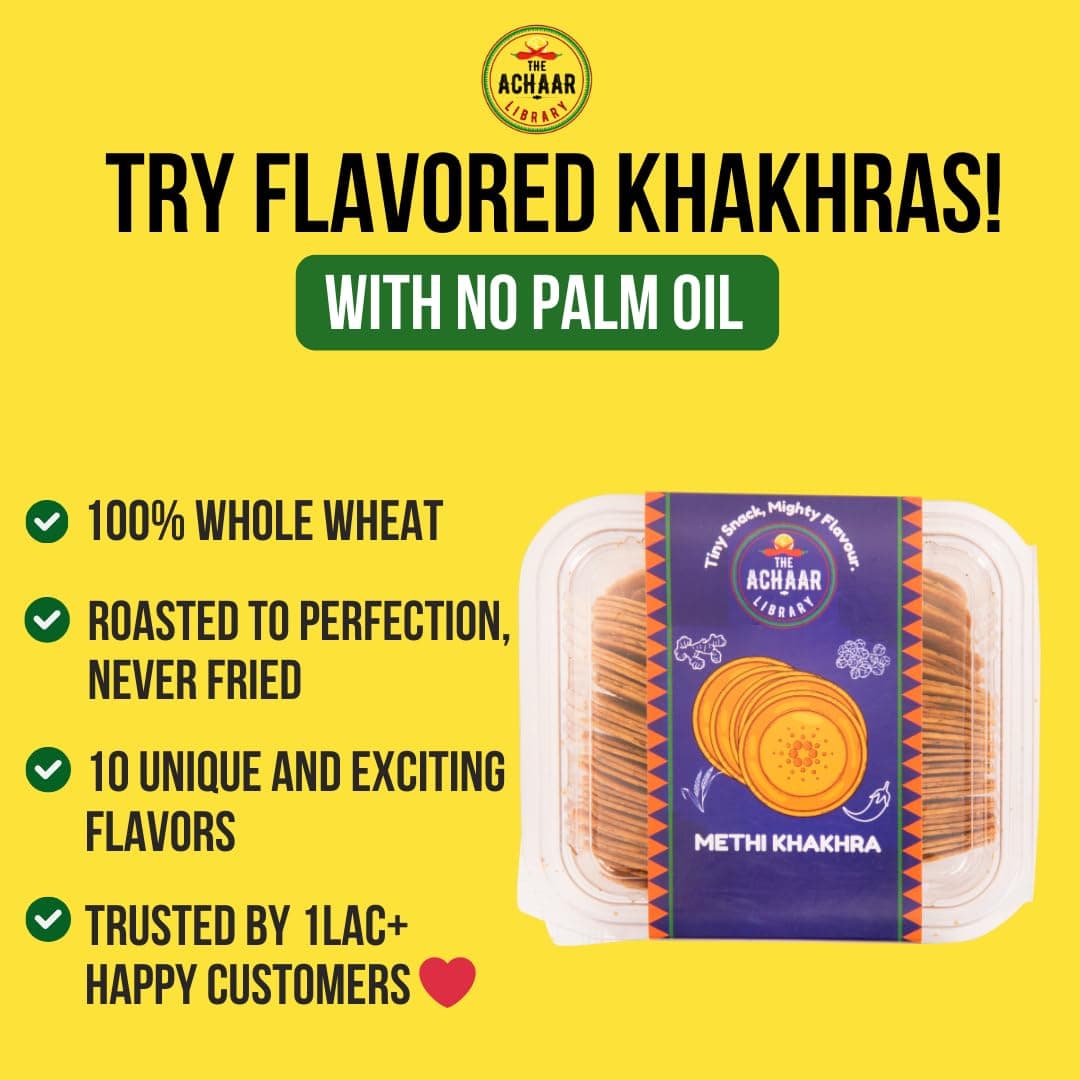 Cheese Mini Khakhra by THE ACHAAR LIBRARY | Whole Wheat Crisps | Bite-Sized | (180 grams) — image 3
