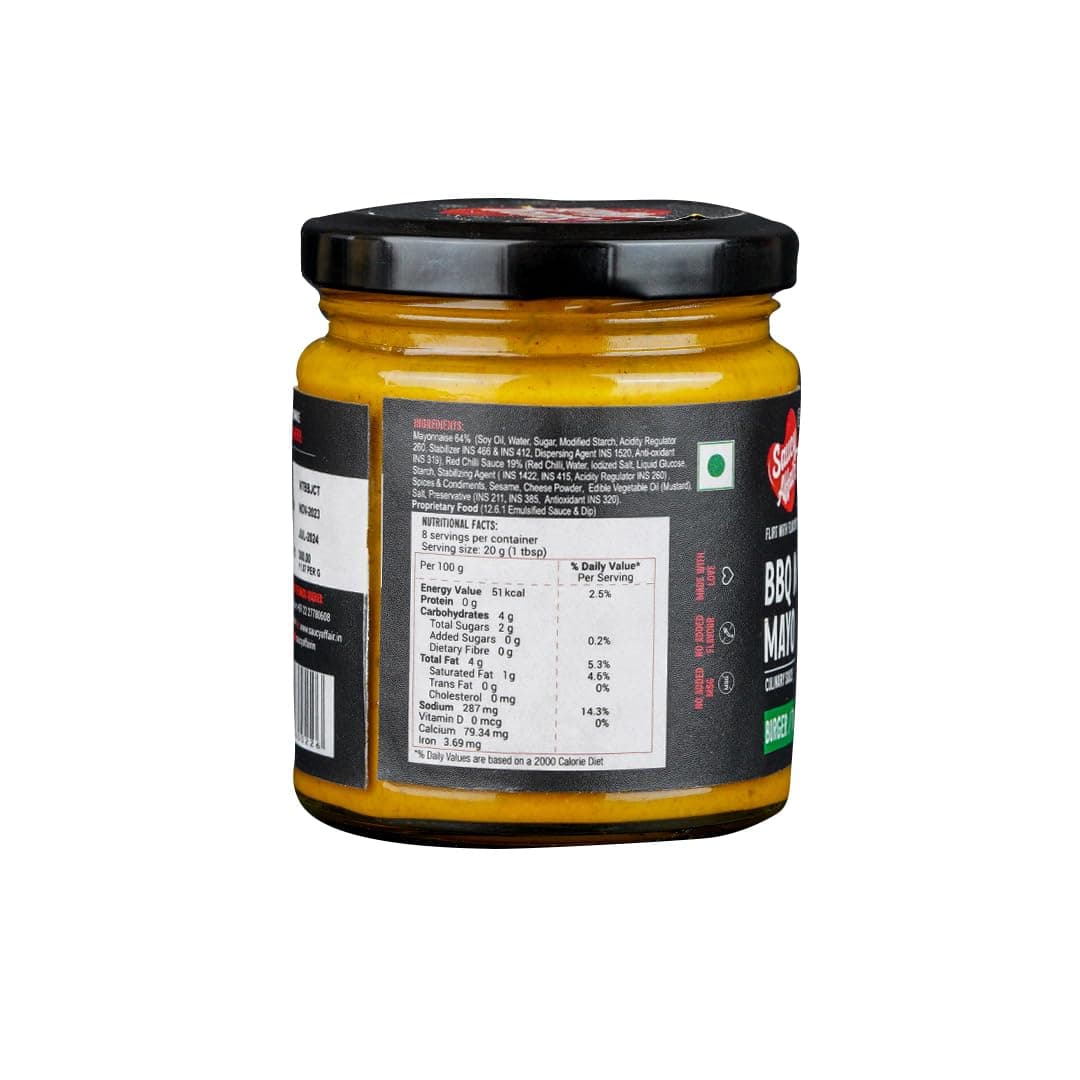 Saucy Affair NONG Barbeque Sauce | Tandoori Sauce | BBQ Sauce | Spicy Smoky Sauce for Chicken Grill & Paneer | BBQ Mustard Mayo | Ready-to-Eat | No Onion, No Garlic (NONG), 160 gram — image 2