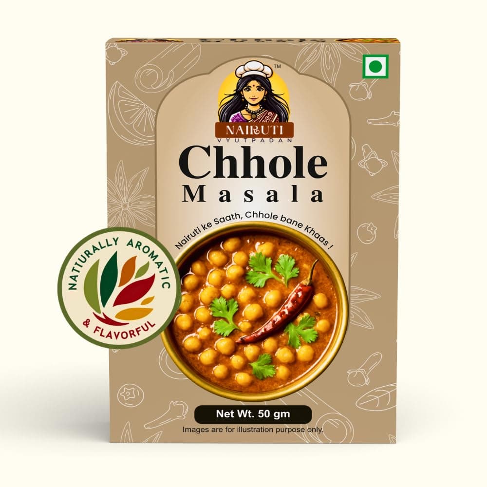Nairuti Vyutpadan Chhole Masala (Jain-Friendly) 50g | No Onion No Garlic | Punjabi Chole/Kabuli Chana Masala | Rich Aroma, Ready Curry Mix | No Preservatives — image 6