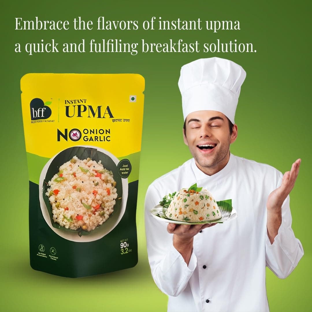 Instant Upma - Pack of 2 (90g Each) | Indian Breakfast Mix | Just Add Water | Made with Semolina & Spices | No Added Preservatives | No Onion, No Garlic — image 4