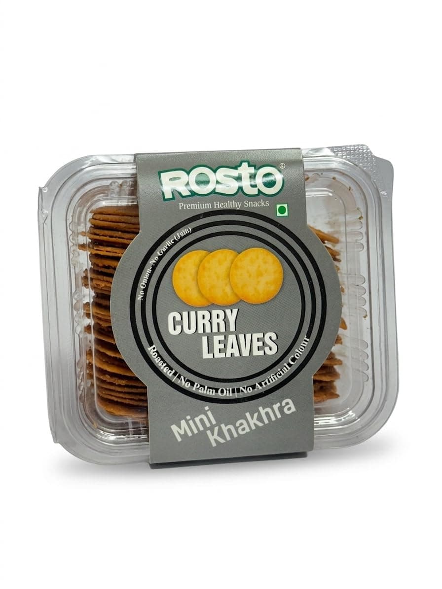 Rosto Mini Khakhra, Curry Leaves Flavour, Roasted, No Palm Oil, No Artificial Colour, 200 gm (pack of 2) — image 3