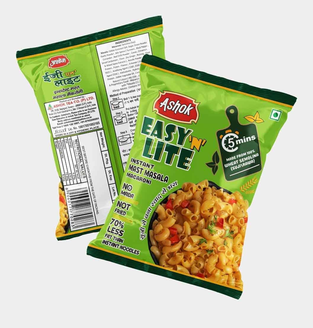 ASHOK EASY'n LITE Mast/Magic Masala Instant Macaroni 55g,Not Fried,0% Cholesterol,100% Suji/Rawa,Vegan Friendly (Pack Of 12, Instant Macaroni Mast Masala) — image 7