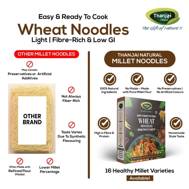 Thanjai Natural Wheat Noodles 180 Grams X 9 (1620 Grams) of Homemade Natural Noodles( No Preservatives, No Chemicals, No Artificial Extract) — image 5