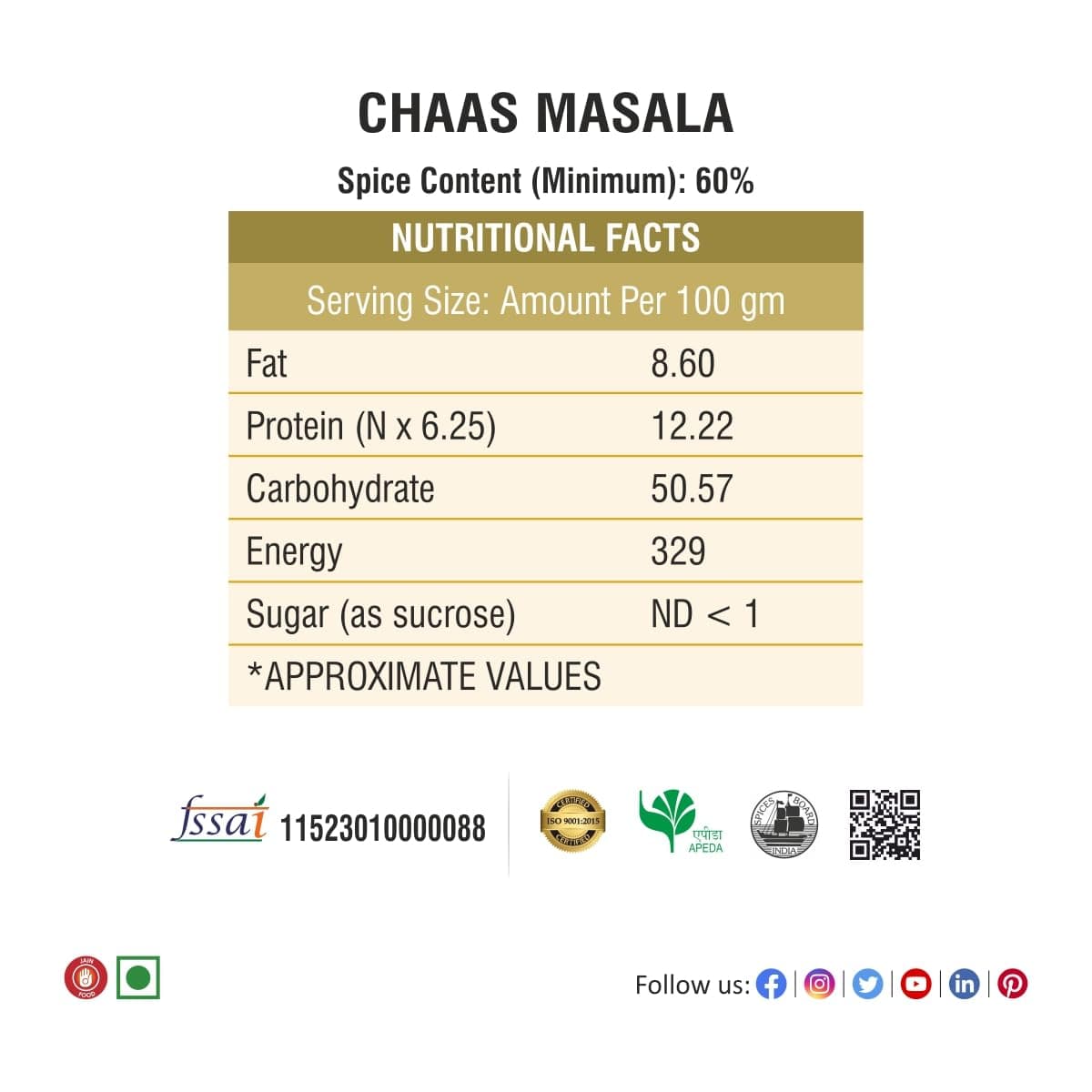 Bhoj Masale Chaas Masala 450GM | Buttermilk Masala | Helpful for digestion. No Colour, No Preservatives, No Onion & No Garlic (Jain Masala) — image 2