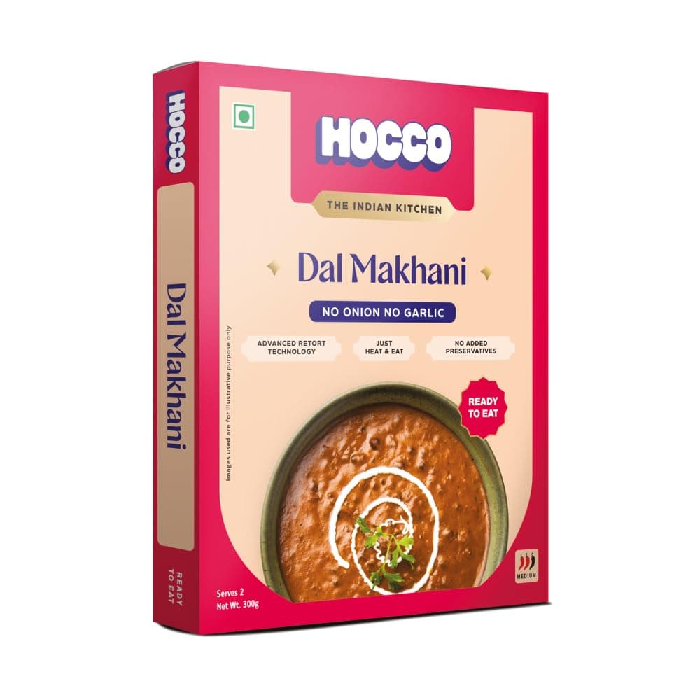 HOCCO Ready to Eat Jain Dal Makhani | Just Heat & Eat | Jain Instant Food | Ready to Cook | Just Add Hot Water & Meal Ready in 5 Mins | Microwaveable | Serves 2-300g Each (Pack of 3) — image 5