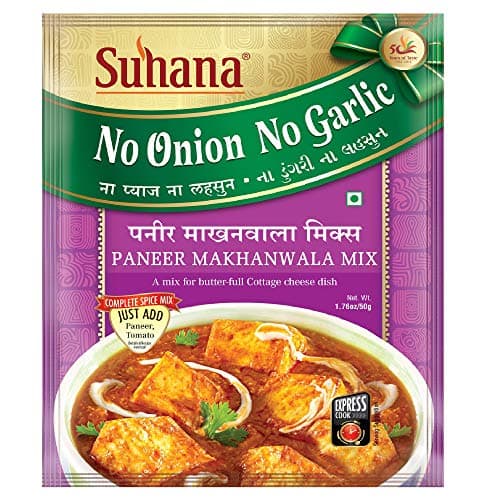 Suhana Paneer Makhanwala Nong (No Onion No Garlic) 50g Pouch | Spice Mix | Easy to Cook | Pack of 3