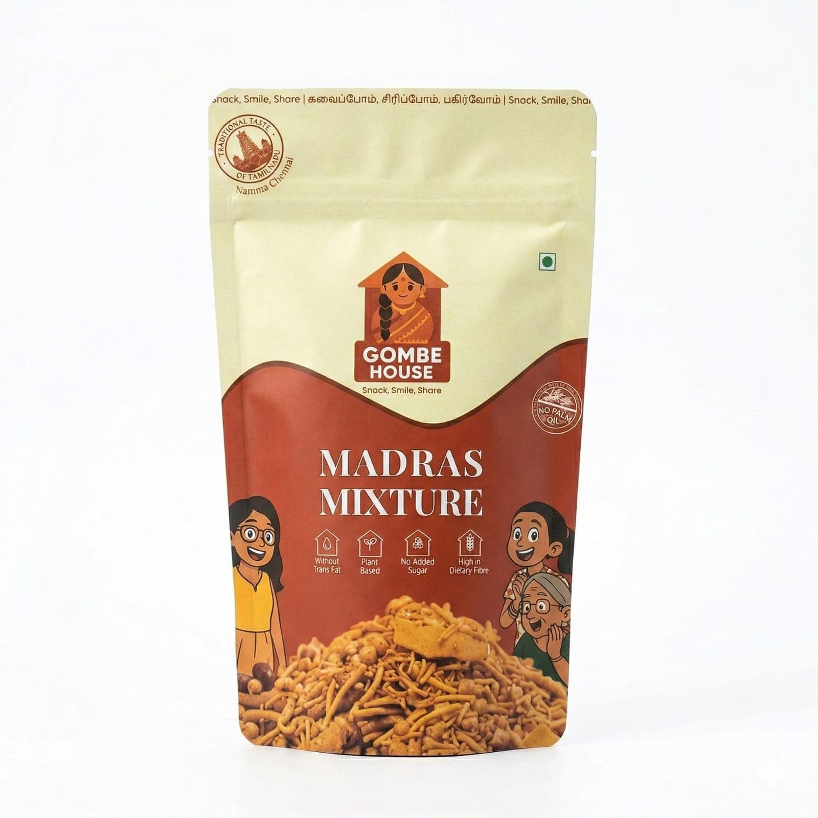 Gombe House Madras Mixture 120g Each (Pack of 3, 360g Total) Authentic South Indian Namkeen Crispy Crunchy Tea Time Snack No Palm Oil or Preservatives Vegan Homemade Style Savory — image 5