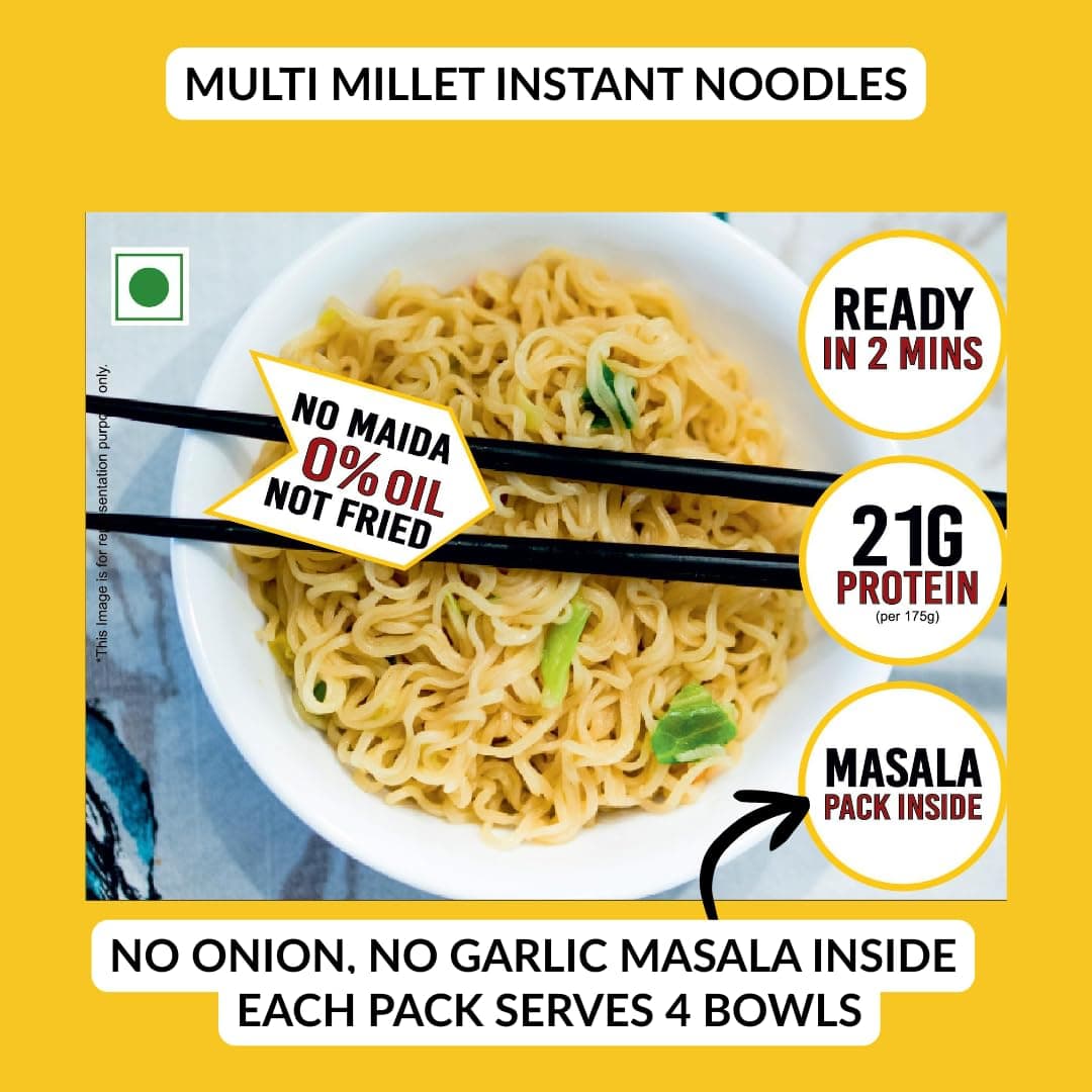 Naturally Yours Instant Noodles Combo | Khapli Whole Wheat & Multi Millet Variety Pack | Maida Free, High Protein & Fiber | Steam Dried, Non Fried | No Onion No Garlic, Jain Friendly | 175g x 6 Pack — image 5