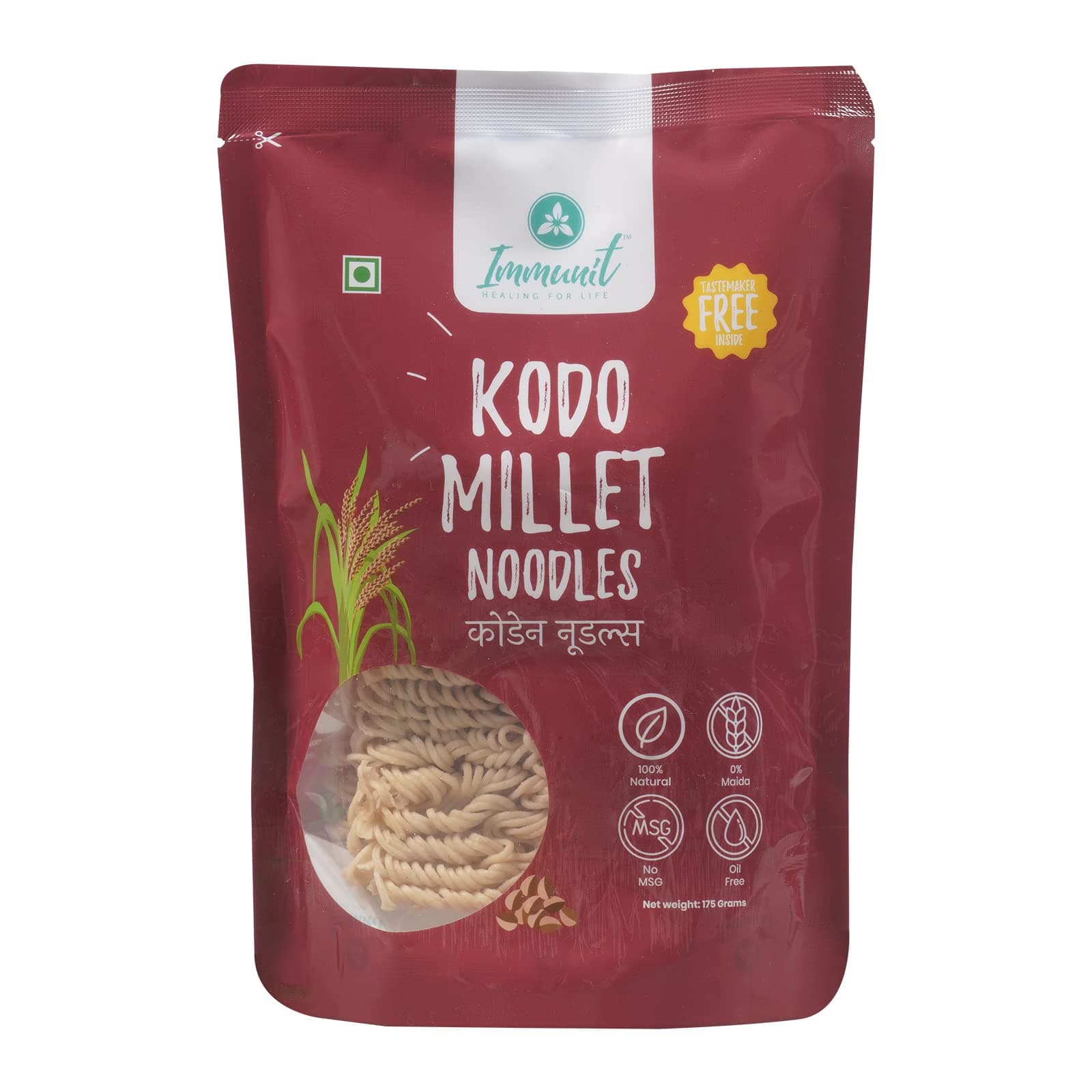 Immunit No Maida Assorted Millet Noodles, Pack of 9 (Ragi, Jowar, Little, Foxtail, Barnyard, Browntop, Kodo, Bajra, Emmer Wheat) | Vegan, Not Fried, No MSG, No Preservatives — image 7