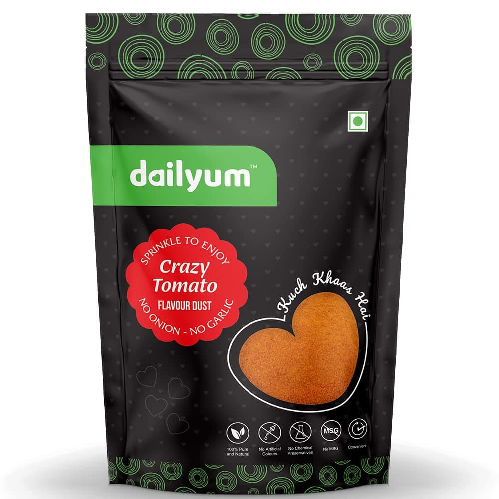 Dailyum Crazy Tomato Flavour Dust | No Onion No Garlic | Pack of 4 | 70 Gram Each | Tangy Tomato Seasoning — image 3