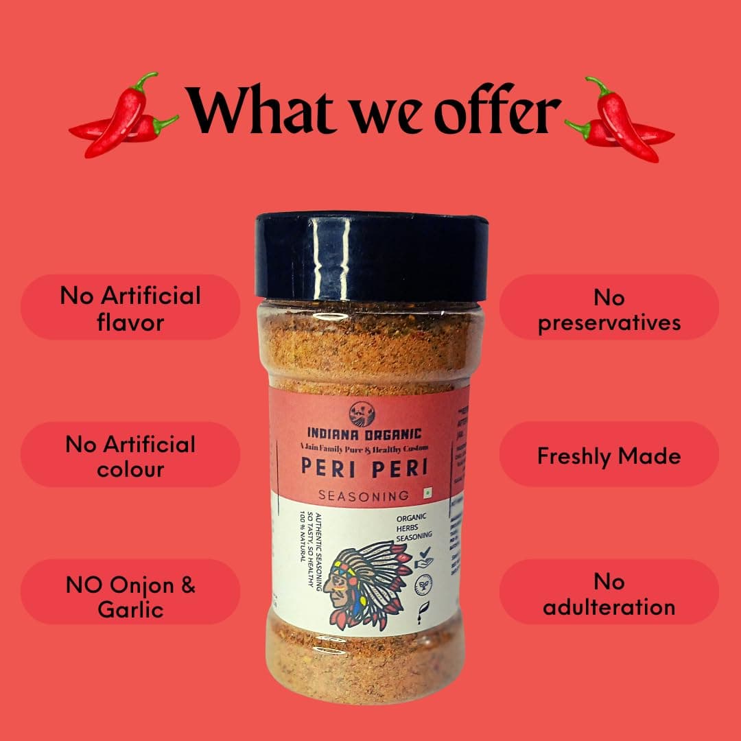 Indiana Organic Peri peri Seasoning - Preservative or Flavor Enhancer Free, Packed on Order Freshly Made. - 100 gram, No Onion and Garlic — image 5