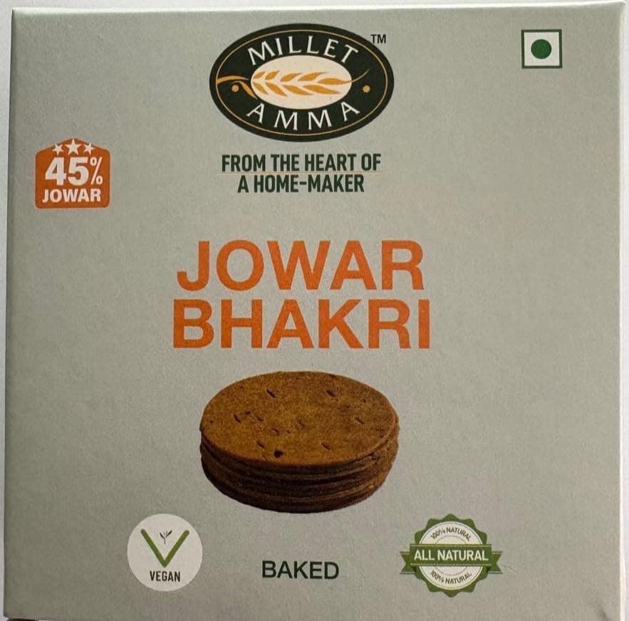 Millet Amma Baked Jowar Bhakhri - 360 Gms | (Pack of 2 - Each 180 Gms) | Ready to Eat | Best Choice for Snack Time, Parties & Events | Healthy Traditional Gujarati Snacks — image 6