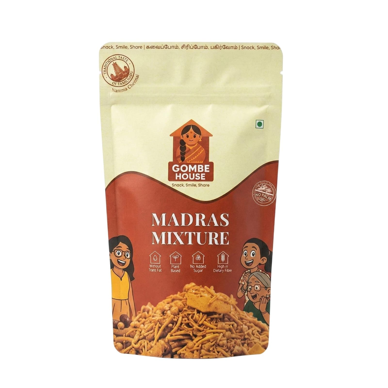 Gombe House Madras Mixture 120g Authentic South Indian Namkeen Snack Crispy & Flavorful Tea Time Savory No Palm Oil & No Preservatives Vegan Traditional Homemade Taste — image 4