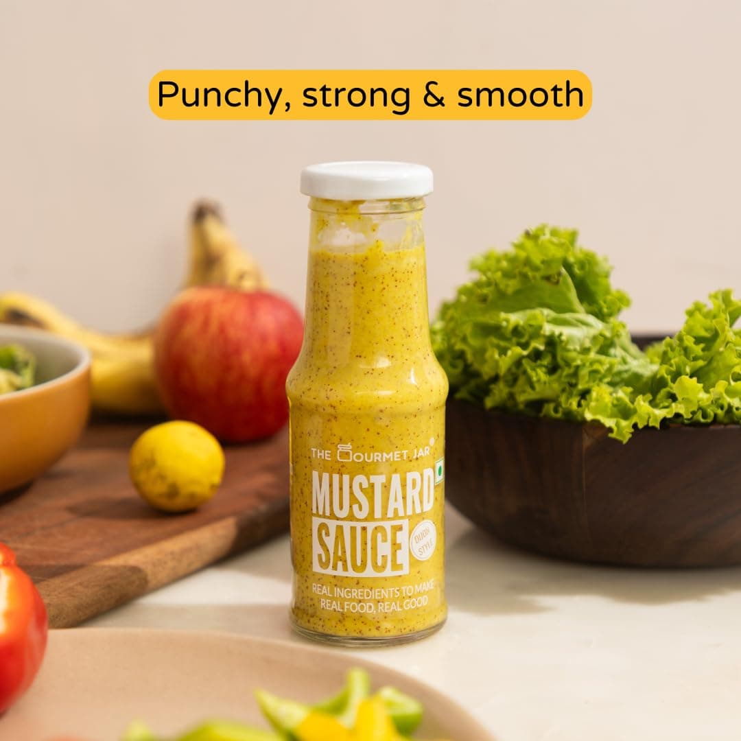 The Gourmet Jar Mustard Sauce 210g | 100% Natural, No Preservatives, No Artificial Colors, No Artificial Flavouring agent | No Refined Sugar| Gluten- free| Strong & Smooth |Perfect for sandwiches, burgers & hot dogs| Pack of 1 — image 2