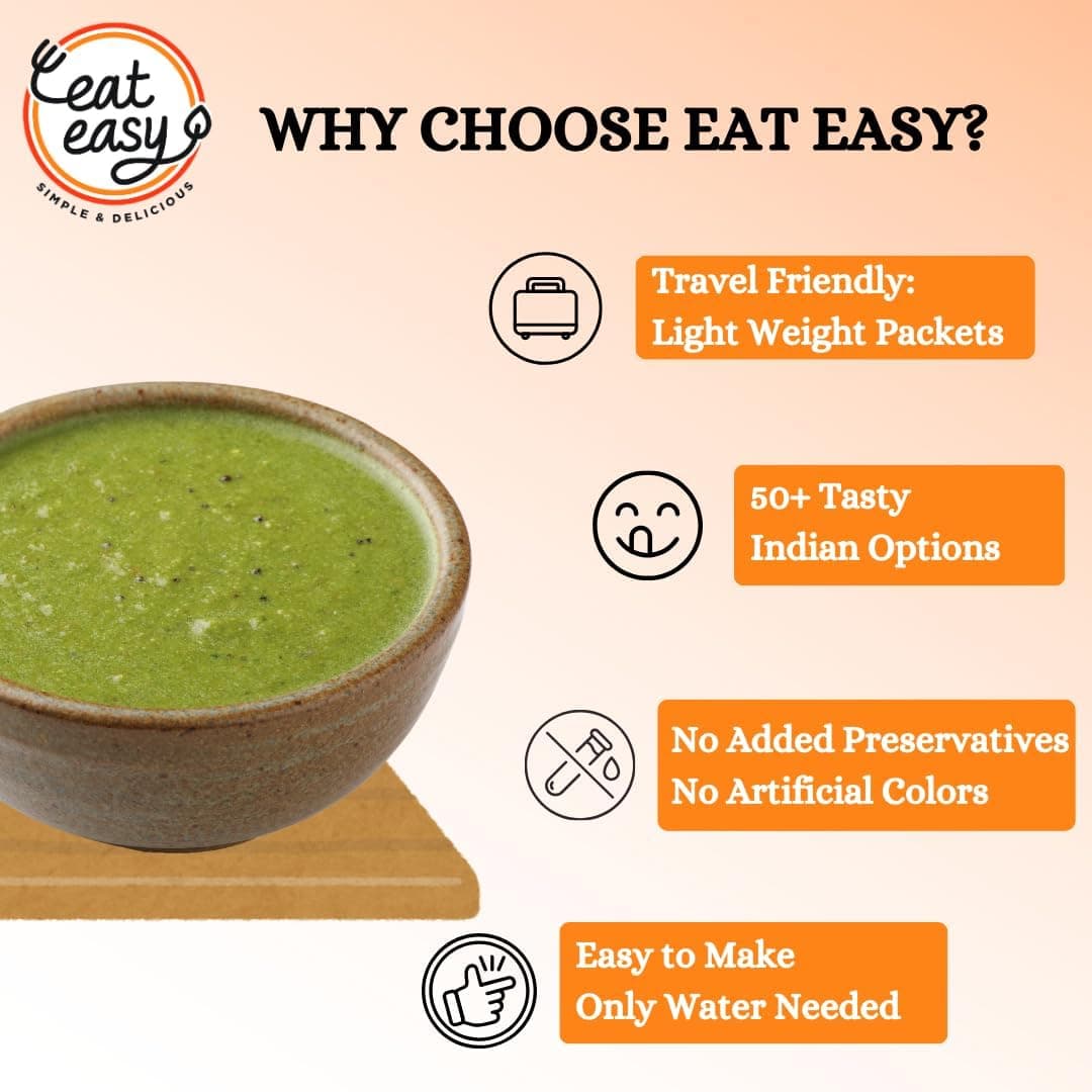 Eat Easy Ready To Eat Coriander Green Chutney- 50gm I No Grinding, Just Add Water and Cook I Tangy & Flavorful, Freeze Dehydrated Fresh Green Dhaniya Chutni Pairs well with Parathas, Sandwiches, Kebab's, Chaats & Snacks I Supports Digestion — image 5